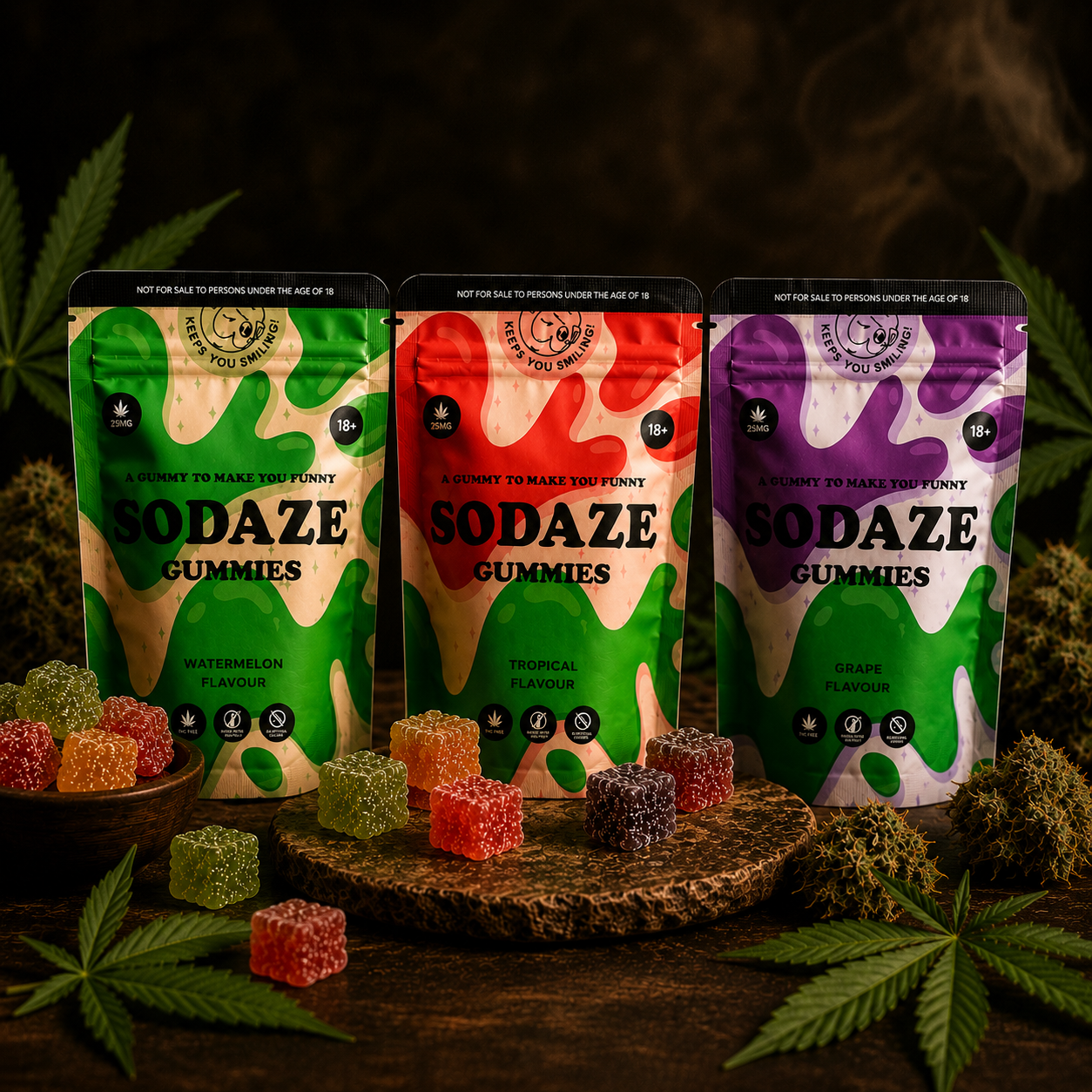 SODAZE 200mg THC gummies by The Baked Monkey