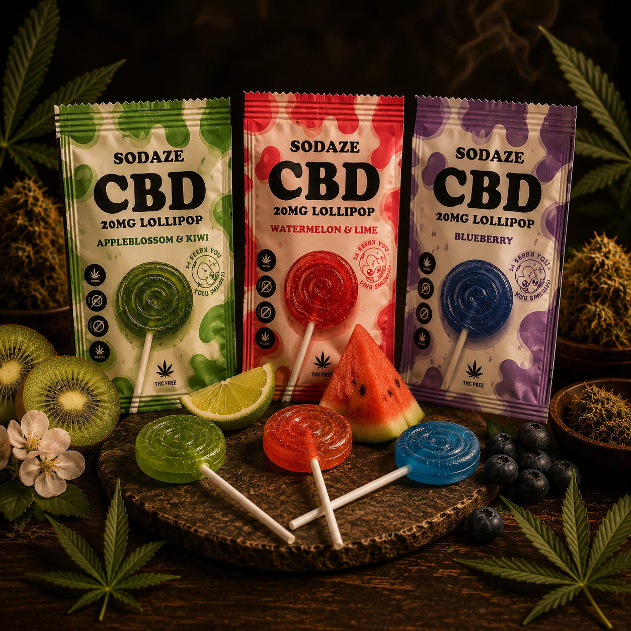 SODAZE 20mg THC lollipops by The Baked Monkey
